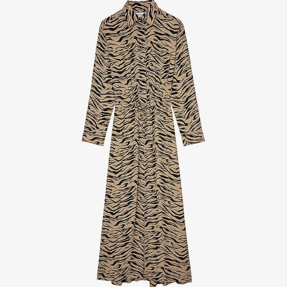 NWOT Zadig Voltaire Zebra Print Button-Up Dress with pockets -Size Small - Picture 1 of 5